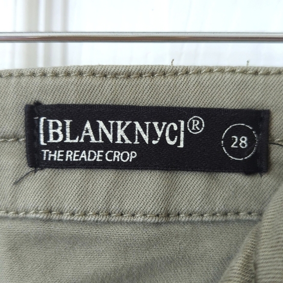 Blank NYC The Reade Mid Rise Ankle Cropped Twill Skinny Cargo Pants Sage 28 - Picture 9 of 14